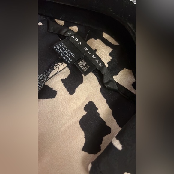 Zara Black and Tan Wrap Dress with Notched Collar - Picture 9 of 9